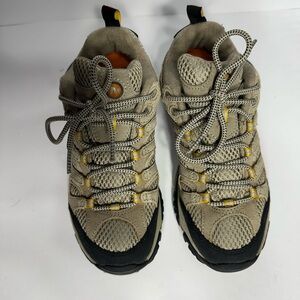 Tan and Black Hiking Shoes with Orange Accents Merrel  size 5.5 pre owned